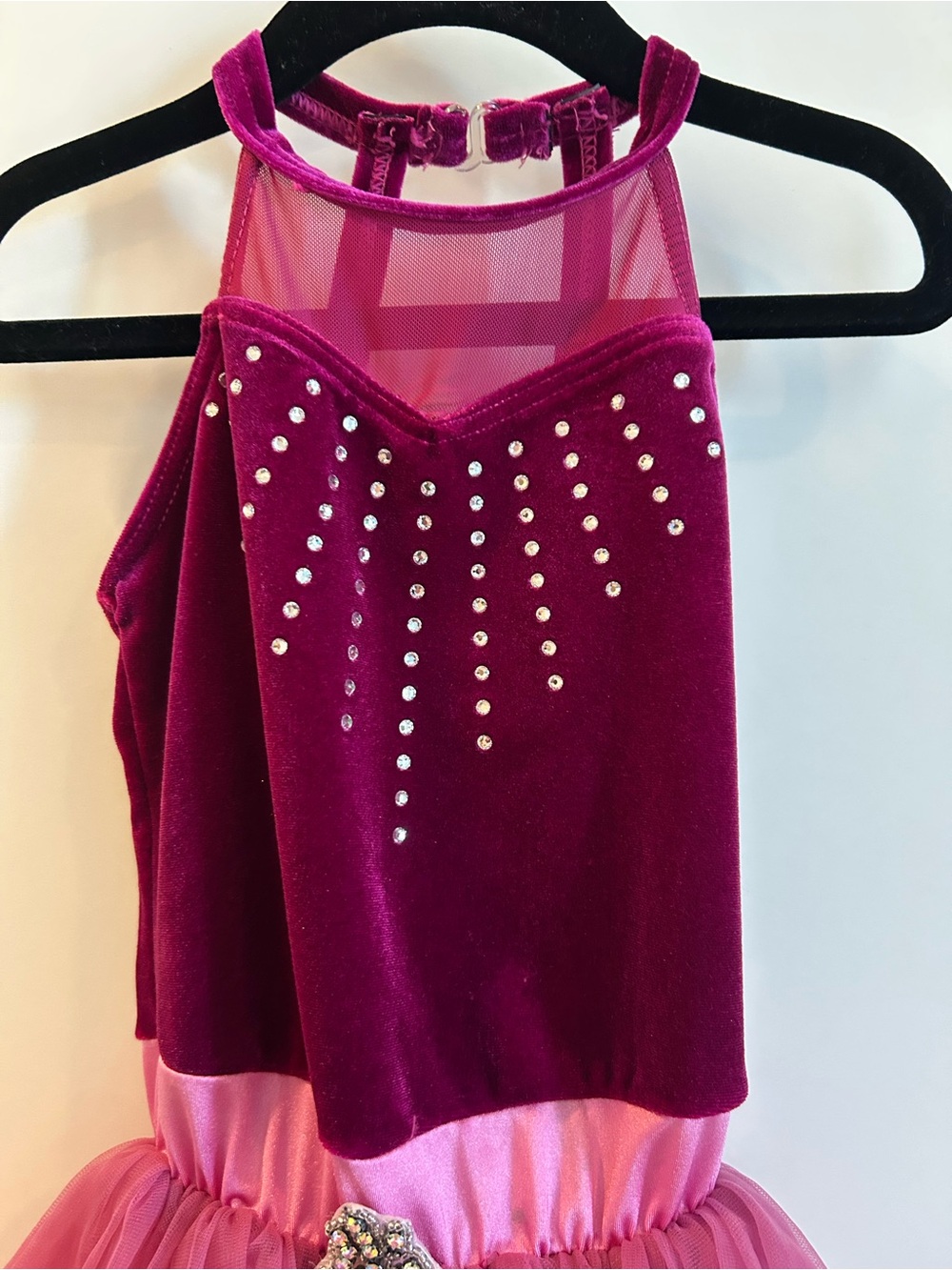 Weissman Berry Pink Tulle Dance Costume with Rhinestone Detail - Picture 4 of 11